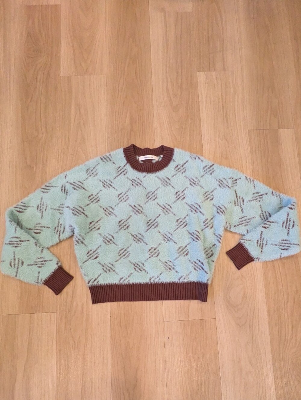 Daily Paper Shaggy Cropped Sweater Blue Size Xs